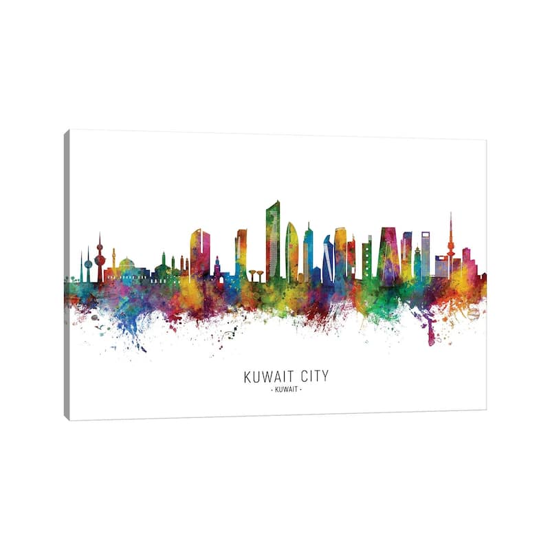 iCanvas "Kuwait City Kuwait Skyline City Name" by Michael Tompsett